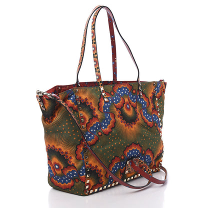 Valentino Garavani Canvas Enchanted Wonderland Medium Rockstud Reversible Tote Rosso 5 of 16