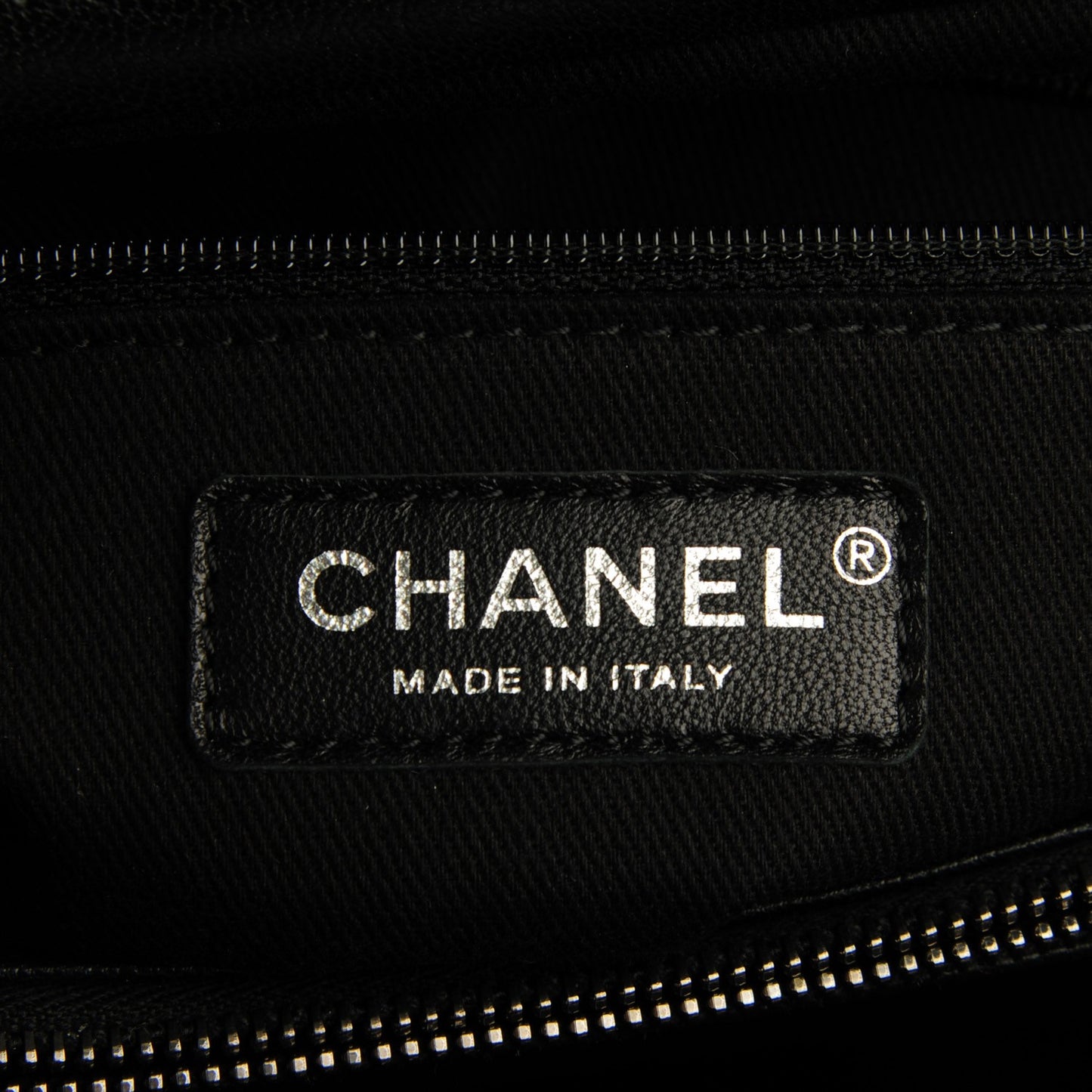 Metallic Goatskin Quilted Small City Rock Shopping Tote Black
