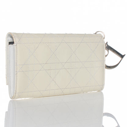 Christian Dior Patent Cannage Lady Dior Charm Wallet White 3 of 7