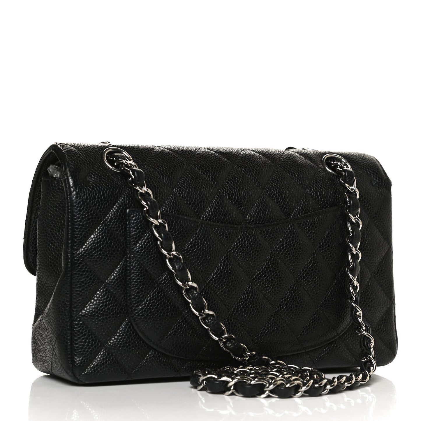 Caviar Quilted Small Double Flap Black
