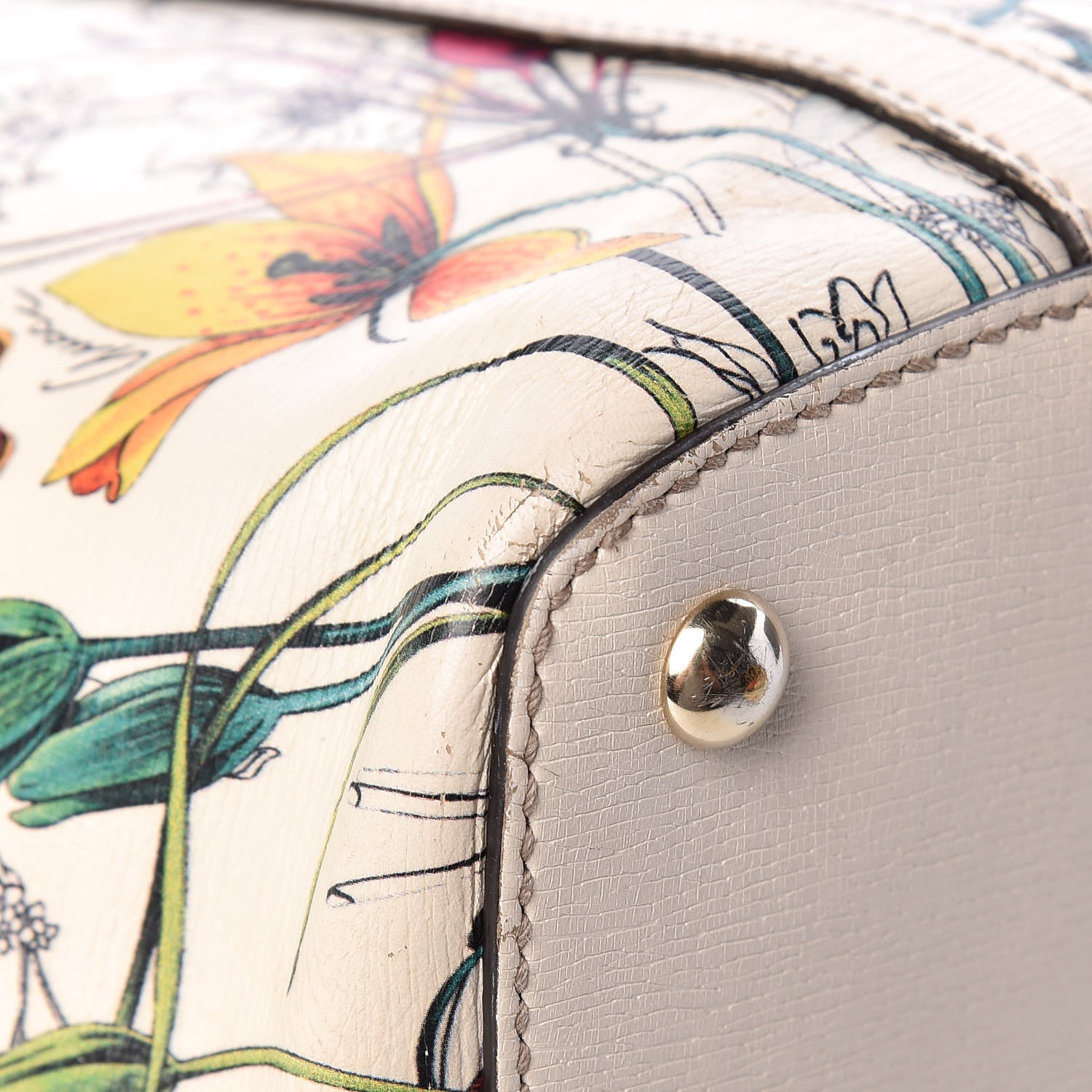 Gucci Calfskin Flora Infinity Medium Nice Tote Off White 20 of 21