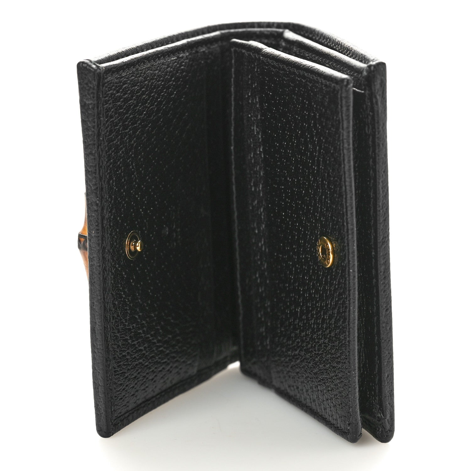 Gucci Wonka Grain Calfskin Diana Card Case Wallet Black 5 of 9