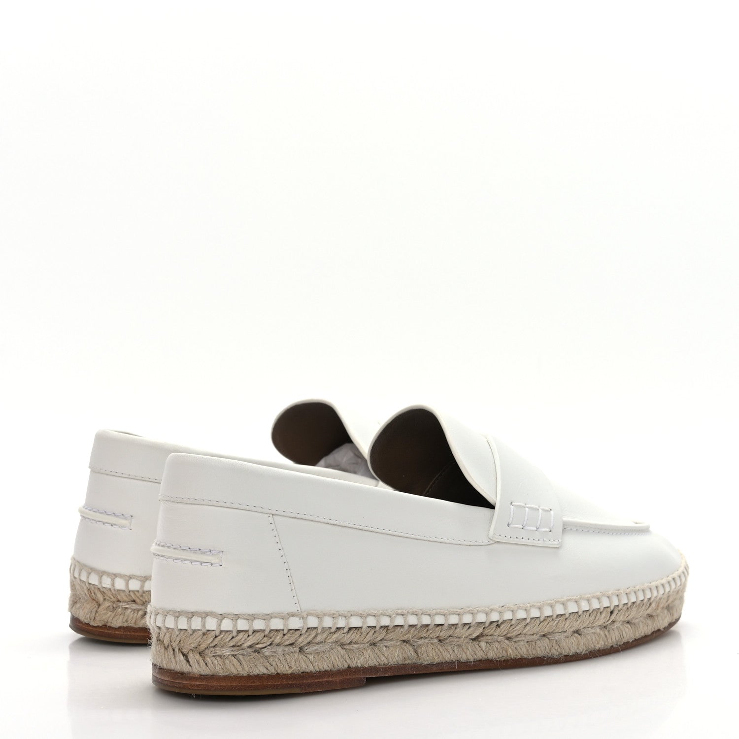 Hermes Calfskin Womens Trip Espadrilles 37 White 4 of 8