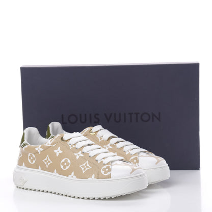 Louis Vuitton Monogram Giant Time Out Sneakers 39 Kaki White Beige 10 of 10
