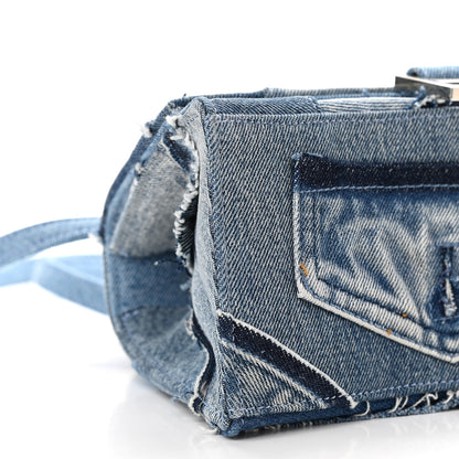 Balenciaga Denim Patchwork Small Hourglass Top Handle Bag Washed Blue 8 of 9