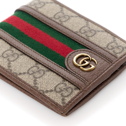 Gucci GG Supreme Monogram Web Mens Ophidia Bi-Fold Coin Wallet Beige New Acero 11 of 11