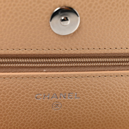 Chanel Caviar Quilted Wallet on Chain WOC Beige 6 of 11