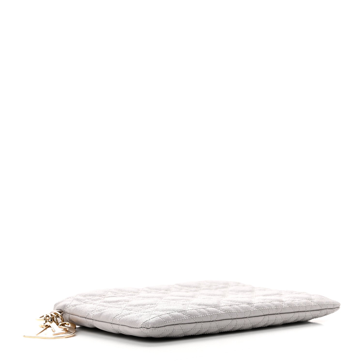 Christian Dior Coated Canvas Cannage Panarea Pouch Silver 4 of 7