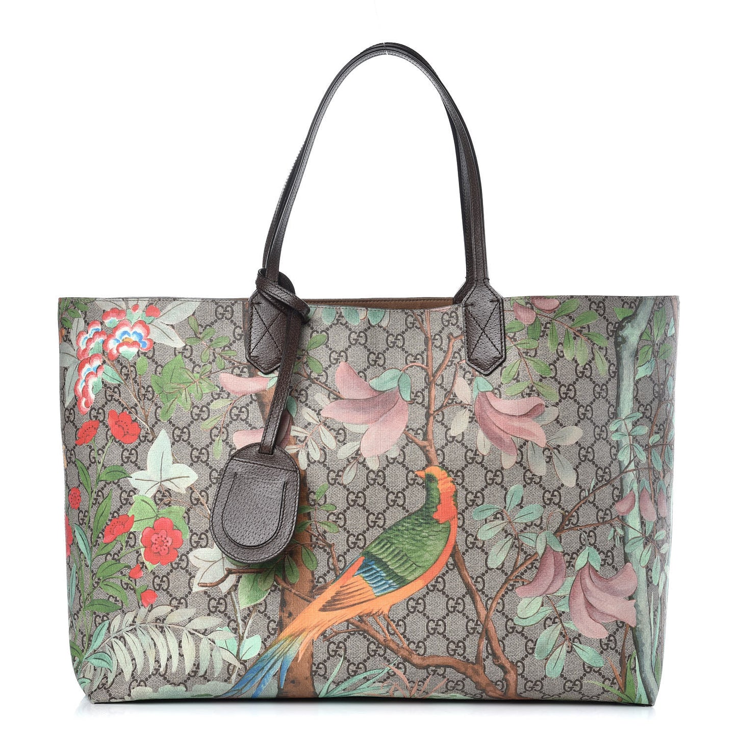 GG Supreme Monogram Tian Large Shopping Tote Beige Multicolor New Acero