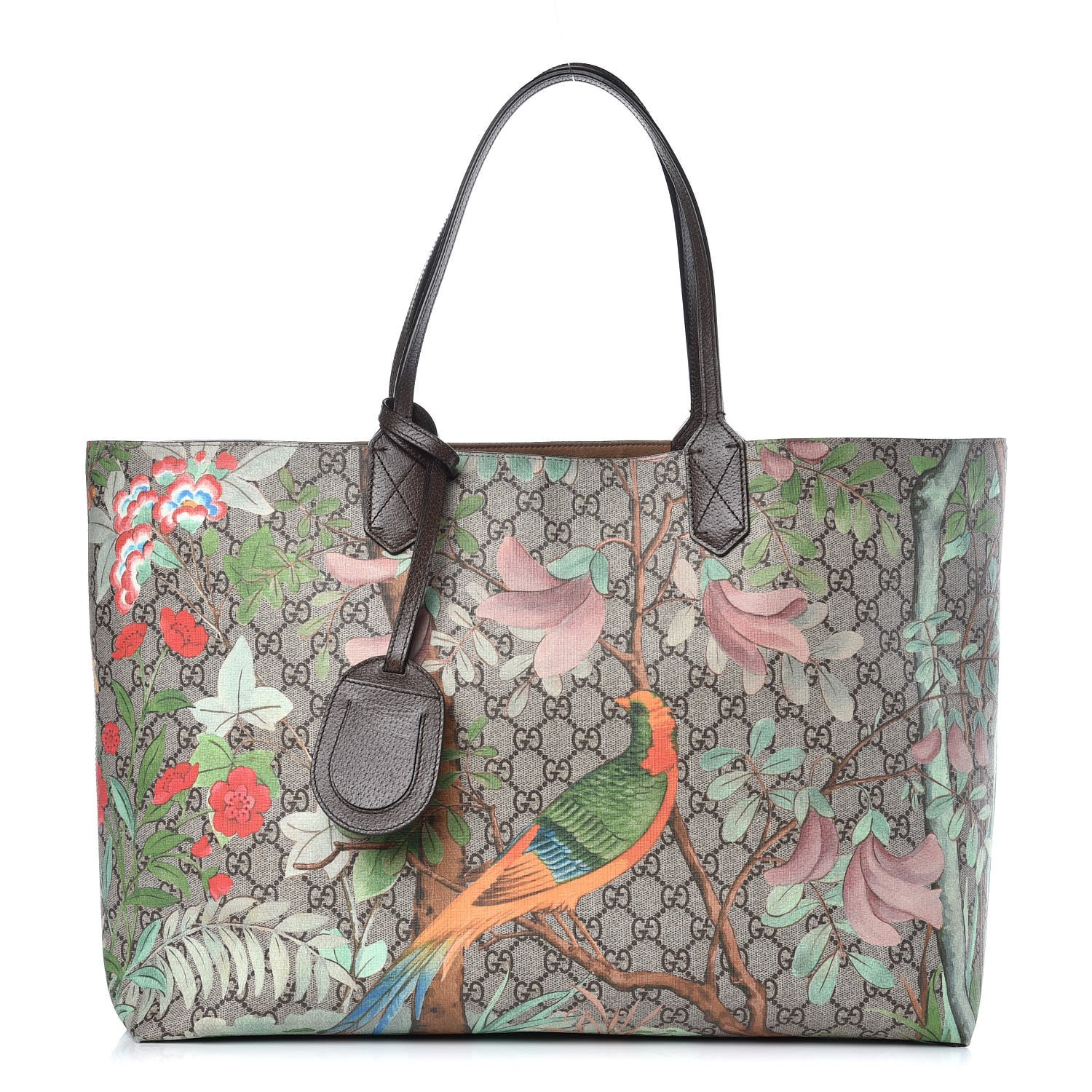 Gucci GG Supreme Monogram Tian Large Shopping Tote Beige Multicolor New Acero 1 of 11