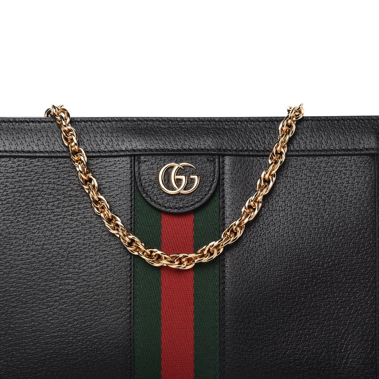 Gucci Calfskin GG Web Small Ophidia Chain Shoulder Bag Black 10 of 10