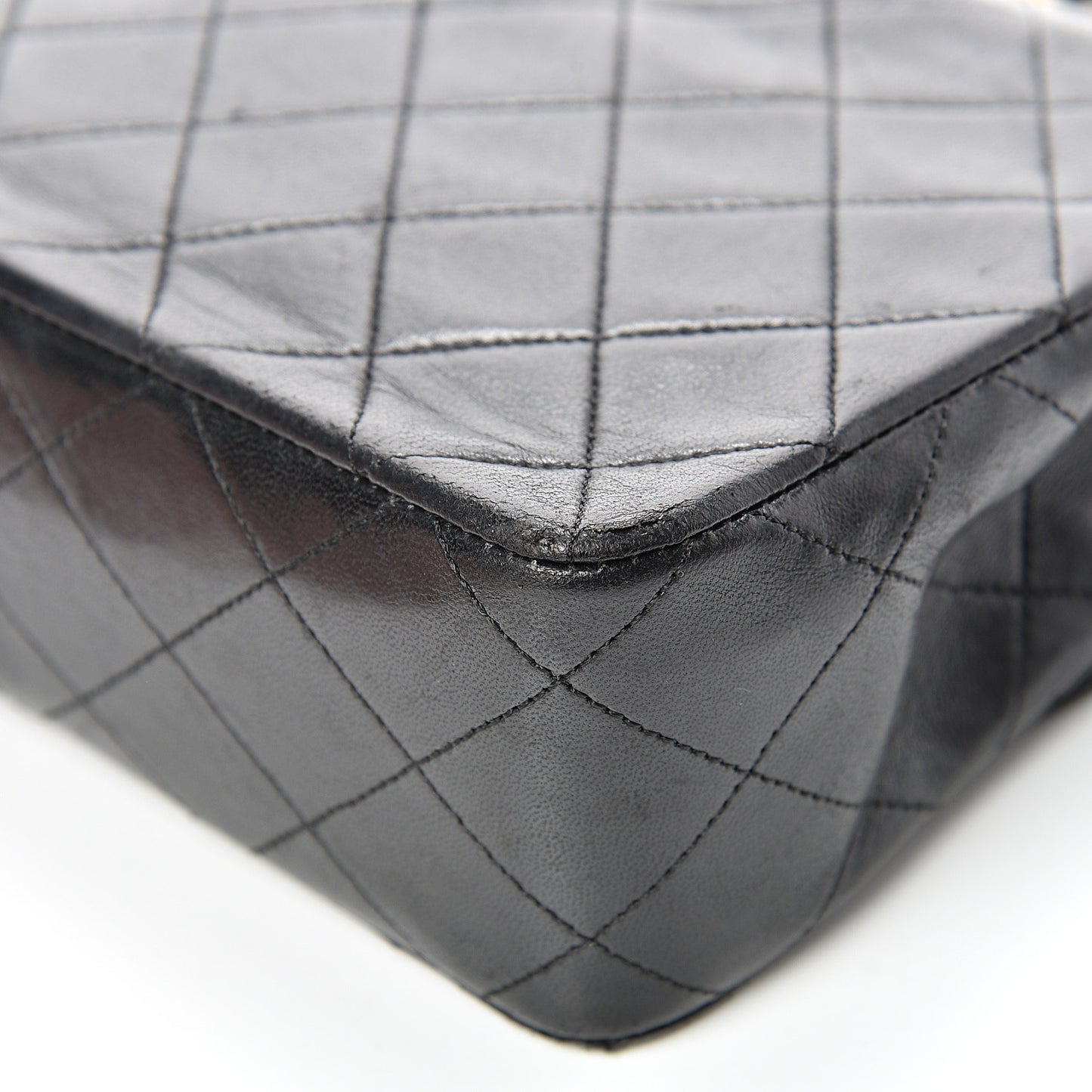 Lambskin Quilted Mini Square Flap Black