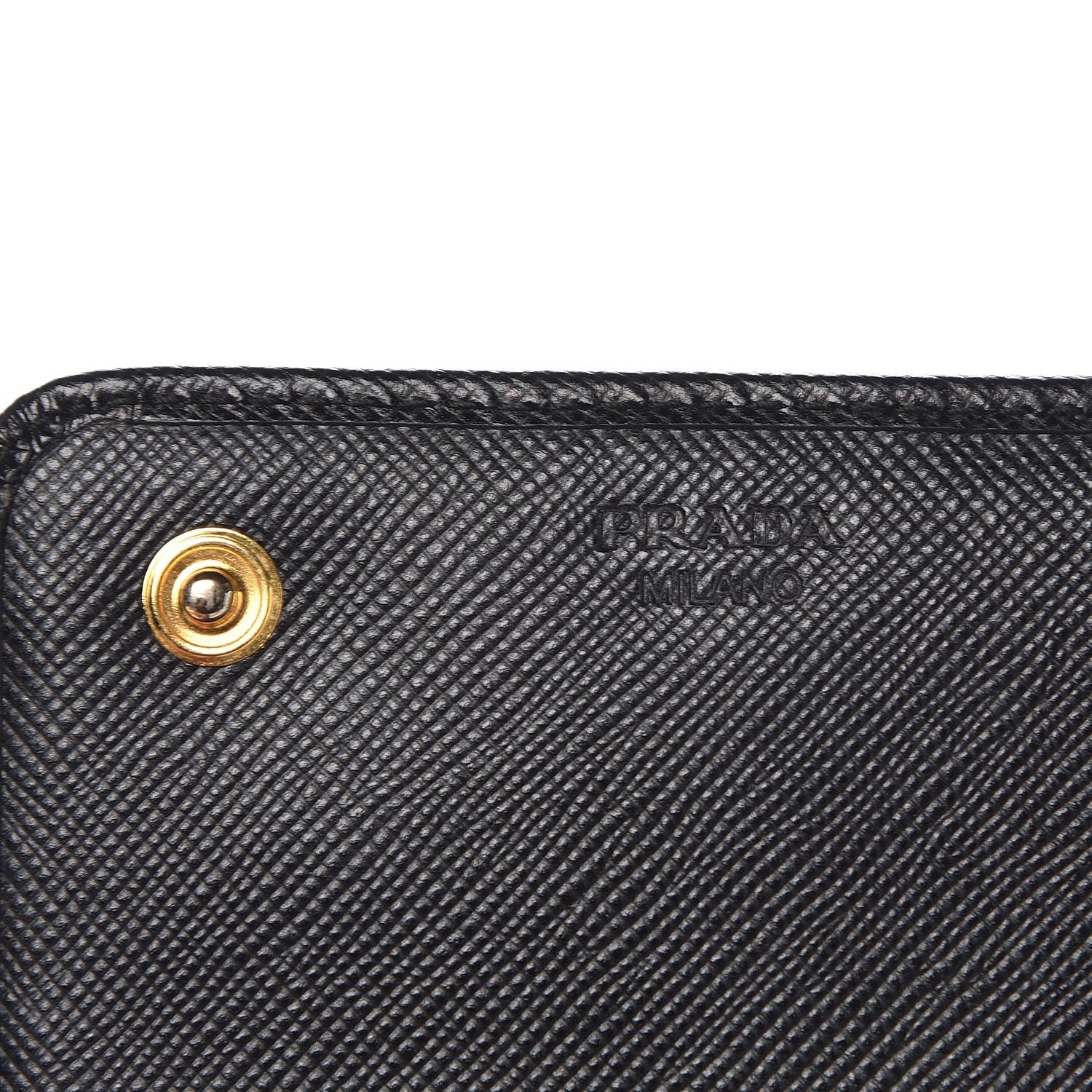 Prada Saffiano Continental Flap Wallet Black 6 of 7