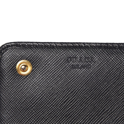 Prada Saffiano Continental Flap Wallet Black 6 of 7