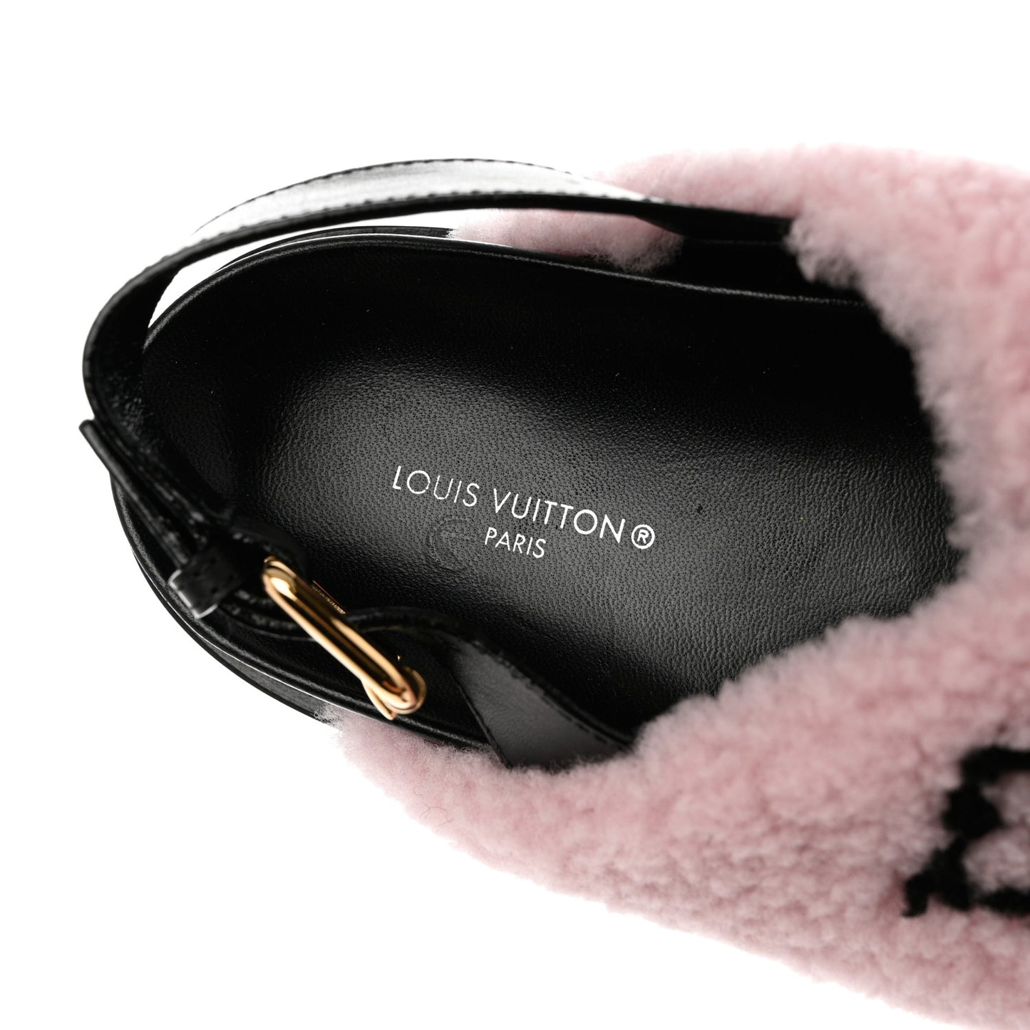 Shearling Calfskin Paseo Flat Comfort Sandal 39 Pink