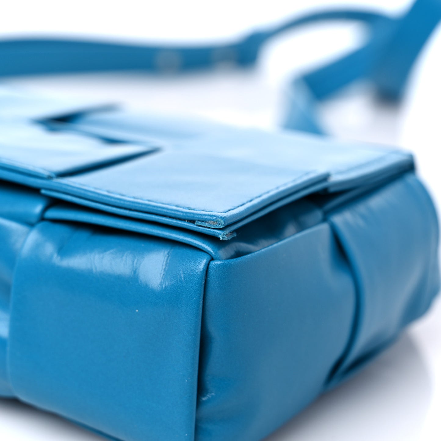 Paper Calfskin Maxi Intreccio Extra Mini Cassette Crossbody Bag Blue