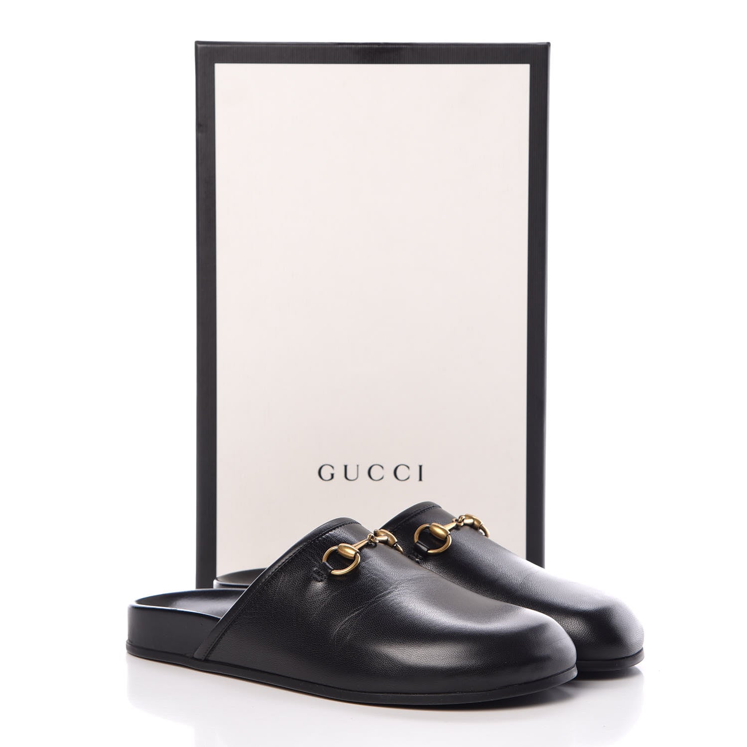 Gucci Malaga Kid Horsebit River Slippers 37 Black 11 of 11