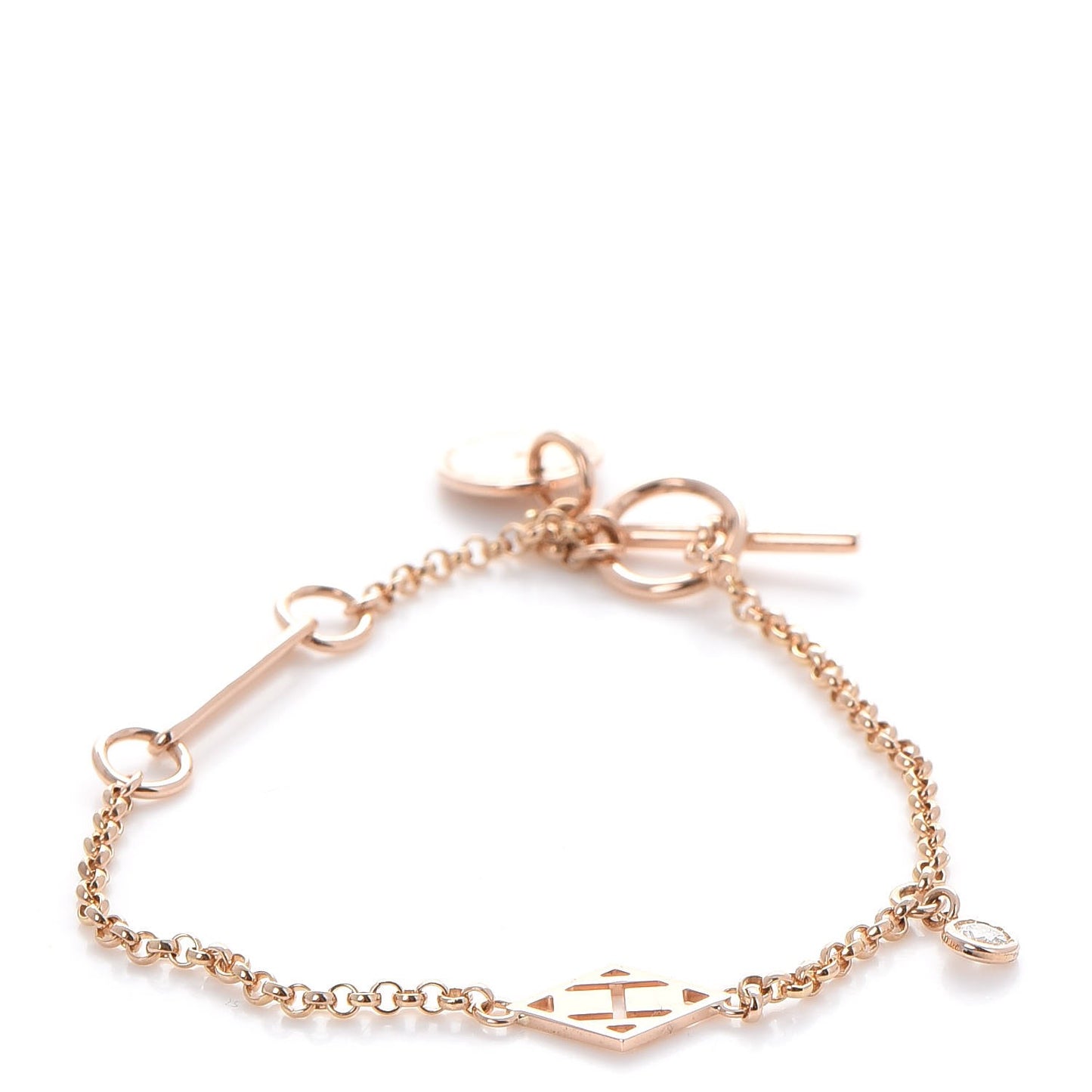 18K Rose Gold Diamond Gambade Bracelet SH