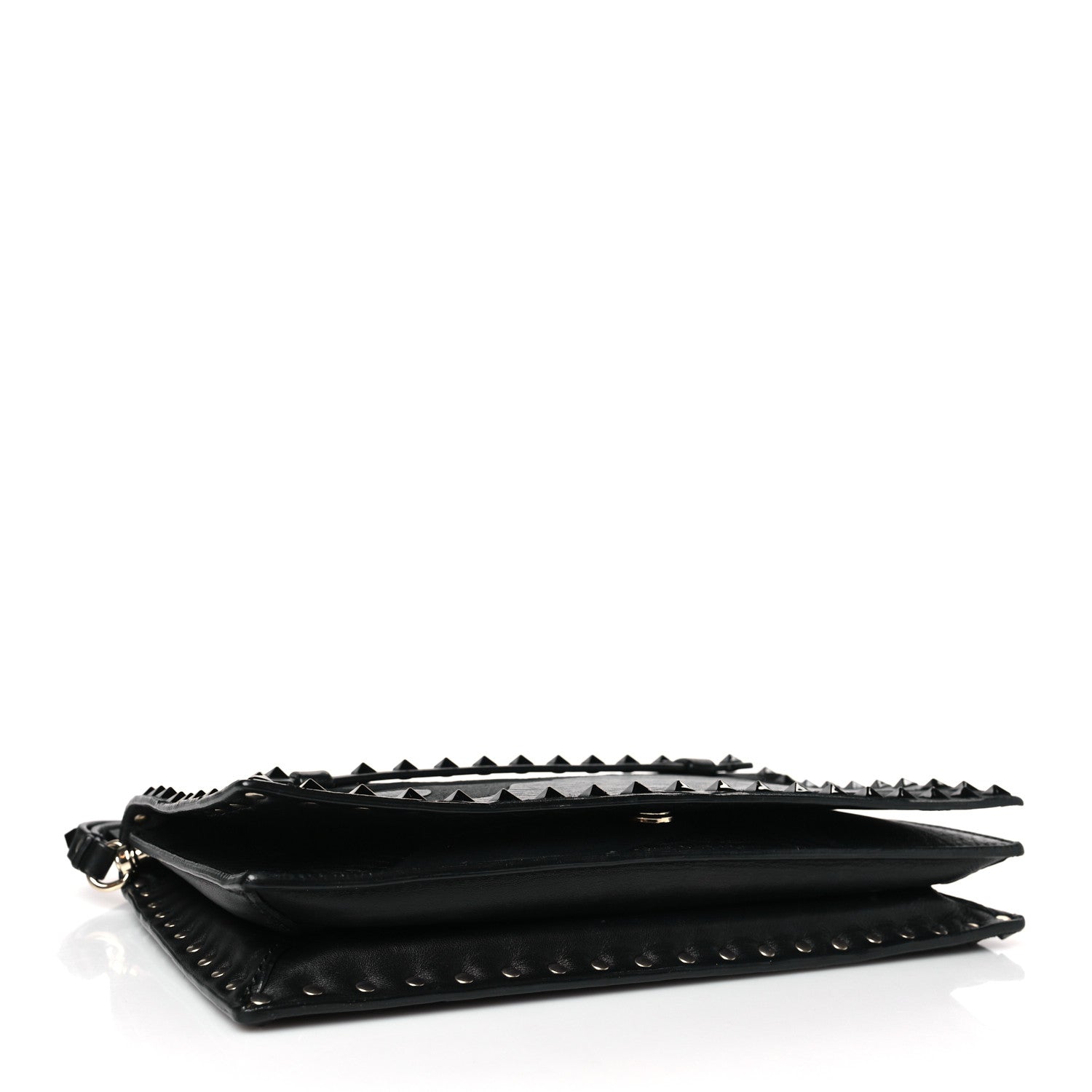 Valentino Garavani Nappa Canvas Camouflage Rockstud Wristlet Clutch Black 4 of 9