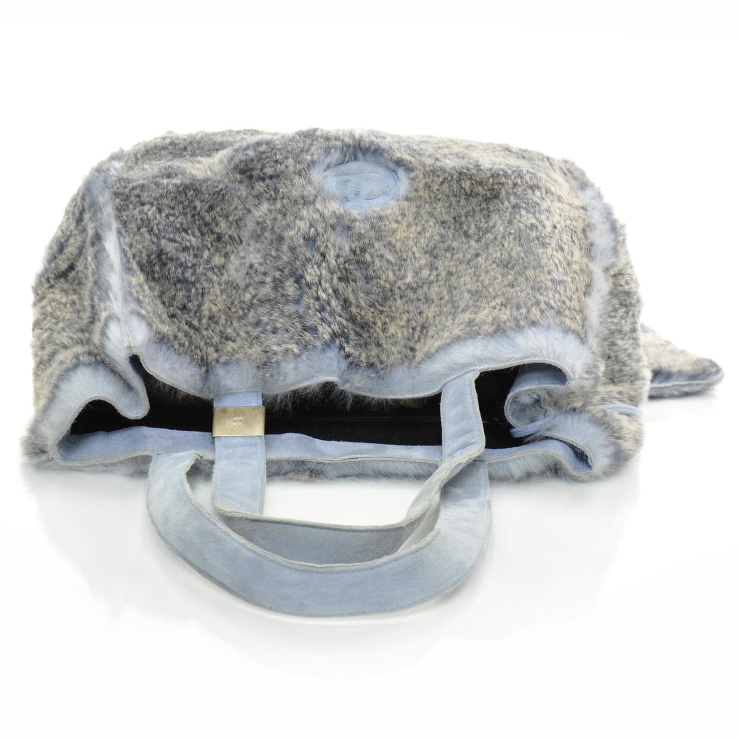 Lapin Rabbit Fur Tote w Cosmetic Pouch
