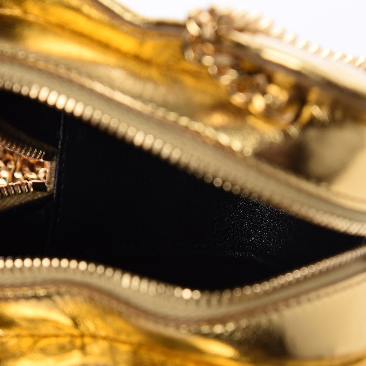 Saint Laurent Metallic Calfskin Matelasse Chevron Monogram Small Love Heart Chain Bag Gold 5 of 7