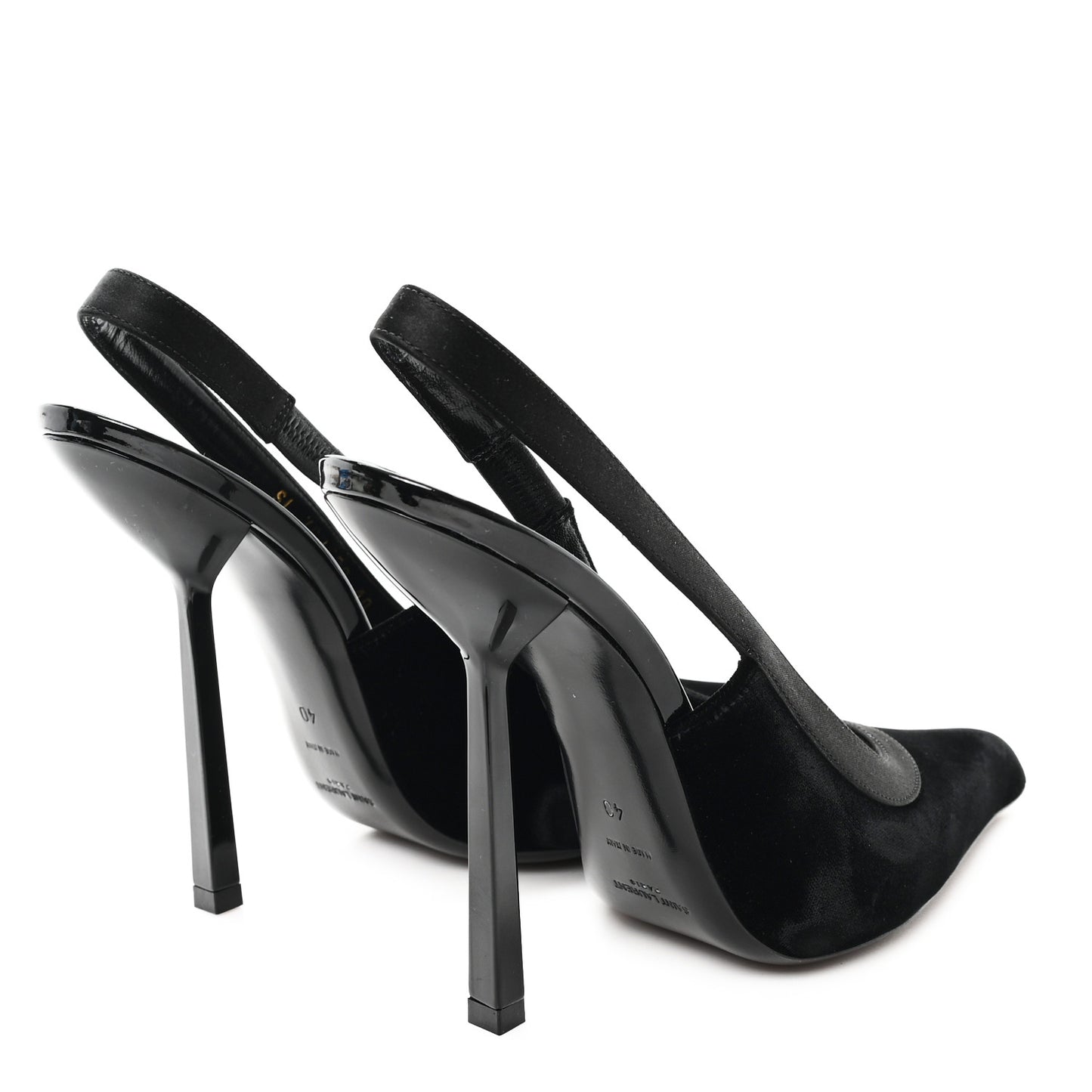 Velluto Master Raso Regale Victoire 115 Slingback Pumps 40 Black