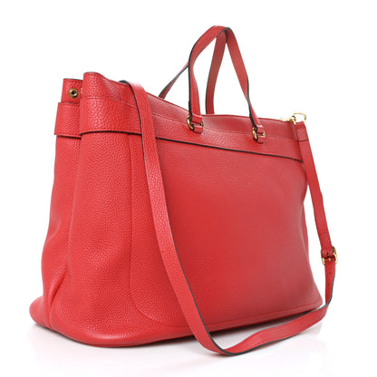 Gucci Textured Calfskin Large Bright Bit Tote Red 4 of 11