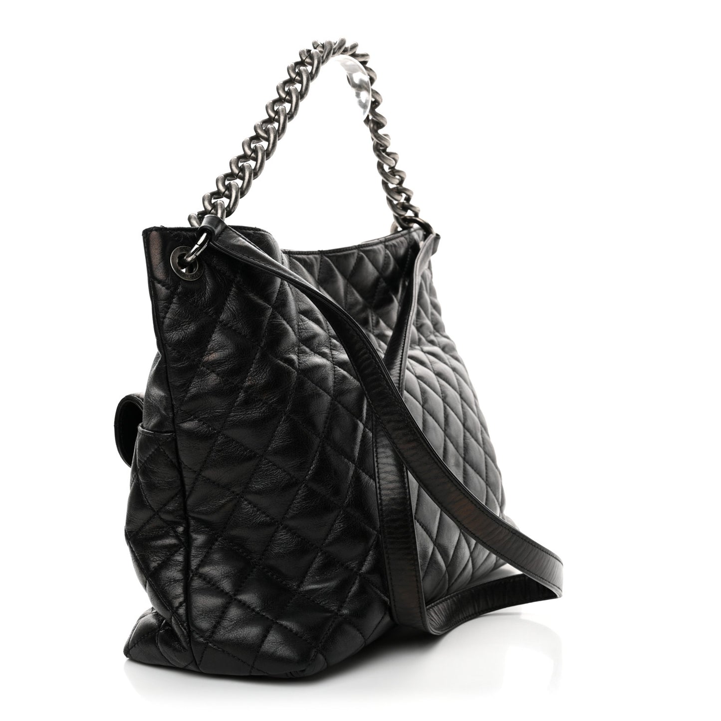 Aged Calfskin Quilted Mad About Quilting Hobo Black