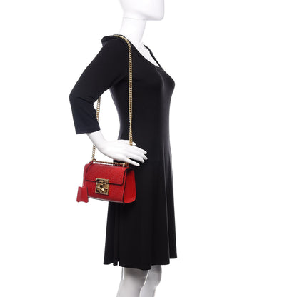 Gucci Guccissima Small Padlock Shoulder Bag Hibiscus Red 2 of 10