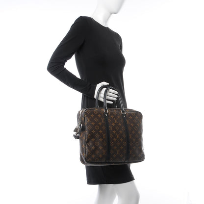 Louis Vuitton Monogram Macassar Porte-Documents Voyage PM 2 of 8