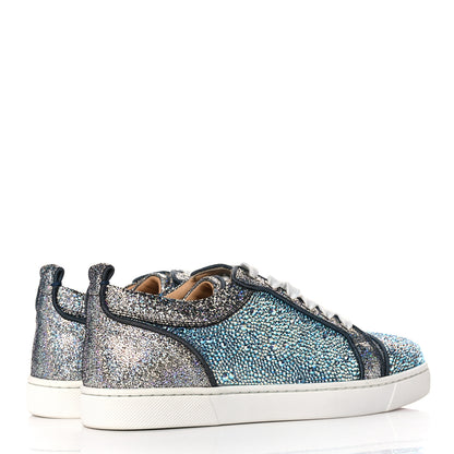 Christian Louboutin Metallic Strass Louis Junior Flat Sneakers 35 Silver AB 4 of 11