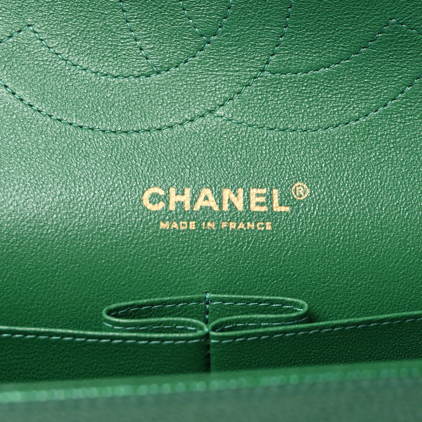 Metallic Caviar Quilted Jumbo Double Flap Green