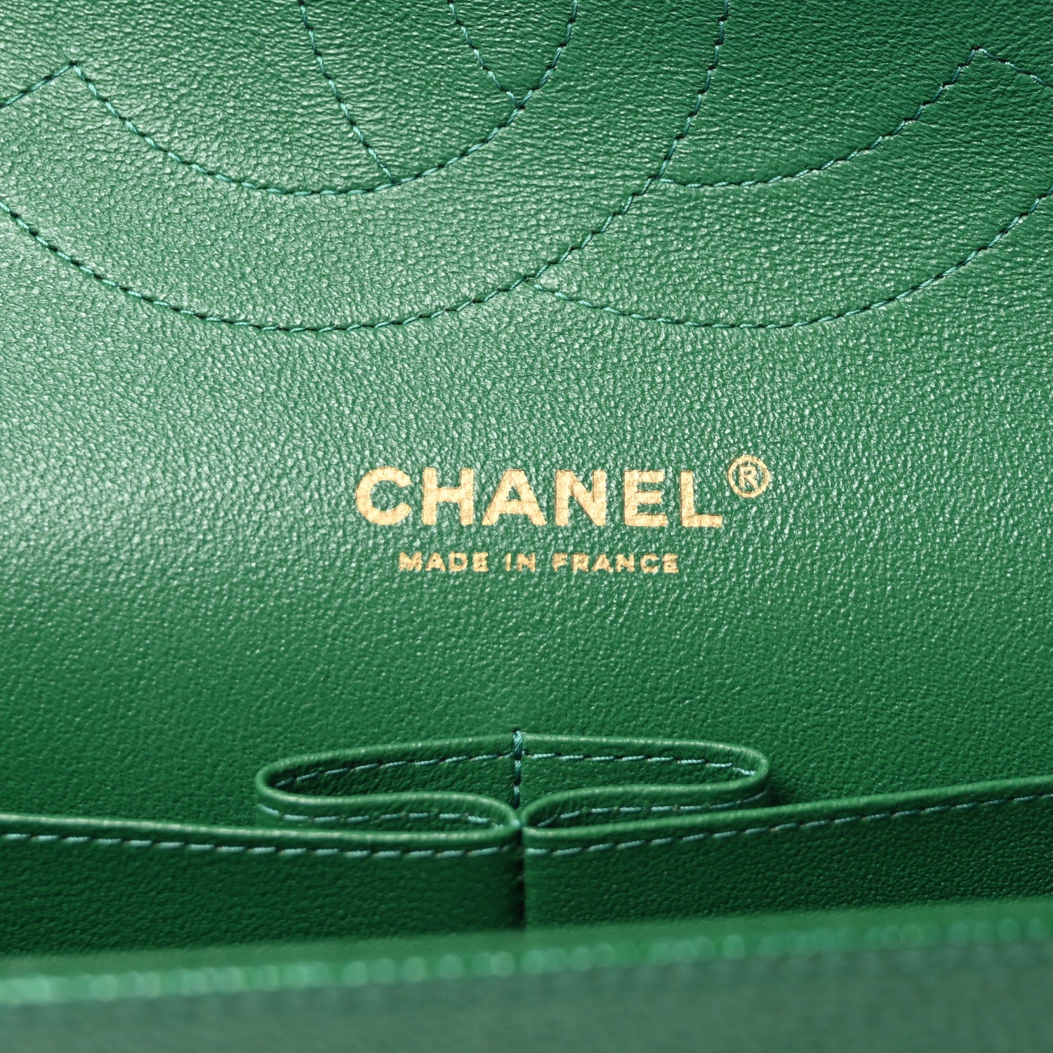 Chanel Metallic Caviar Quilted Jumbo Double Flap Green 6 of 10
