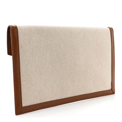 Saint Laurent Canvas Uptown Pouch Natural Beige Brick 3 of 11