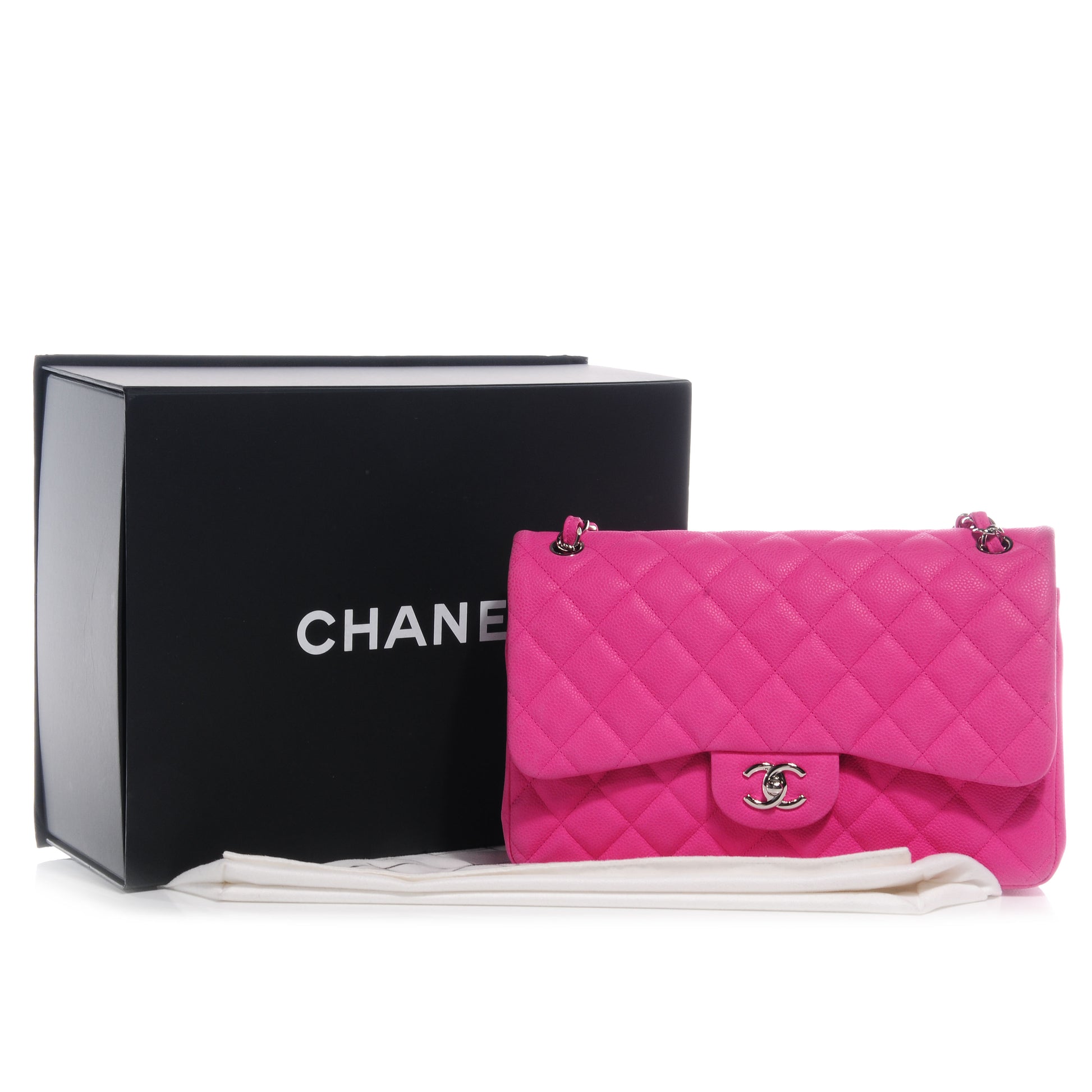 Chanel Iridescent Caviar Jumbo Double Flap Hot Pink 5 of 9