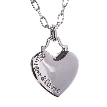 Tiffany 18K White Gold Diamond Etoile Small Heart Pendant Necklace 4 of 7