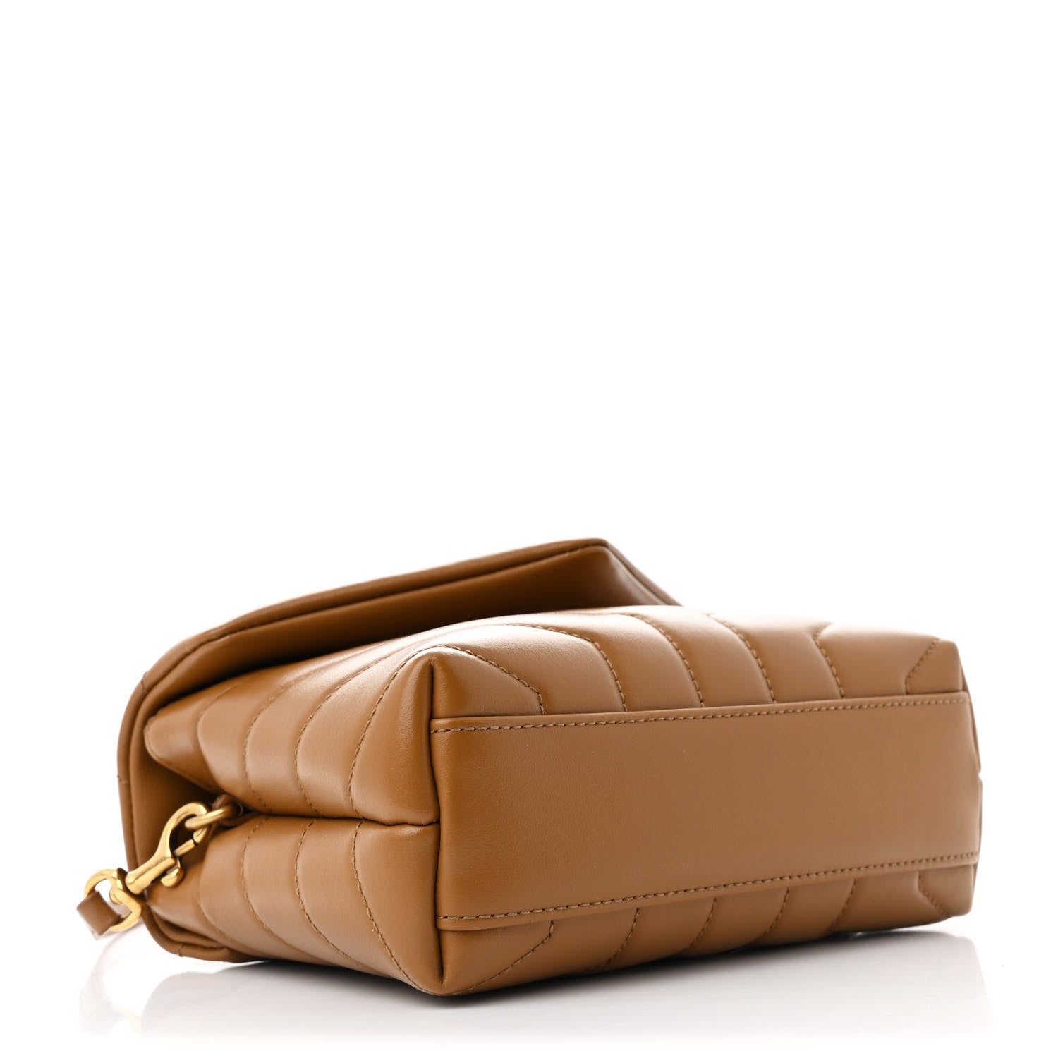 Saint Laurent Calfskin Y Quilted Monogram Toy Loulou Crossbody Bag Dark Natural 4 of 10