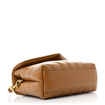 Saint Laurent Calfskin Y Quilted Monogram Toy Loulou Crossbody Bag Dark Natural 4 of 10