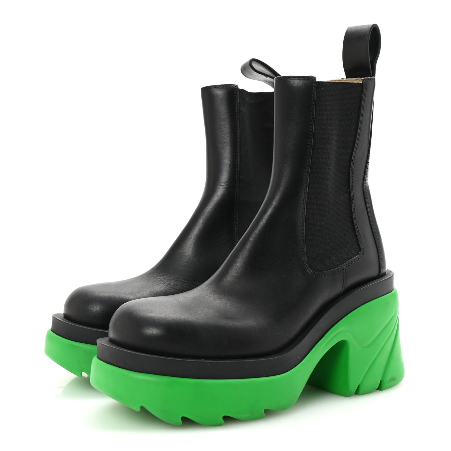 Calfskin The Flash Chelsea Boots 35.5 Black Grass