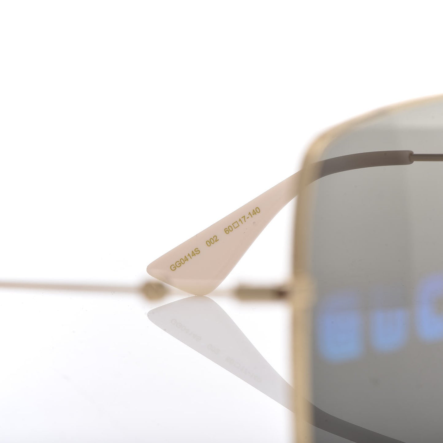 Metal Rectangular Guccify Frame Sunglasses GG0414S Gold