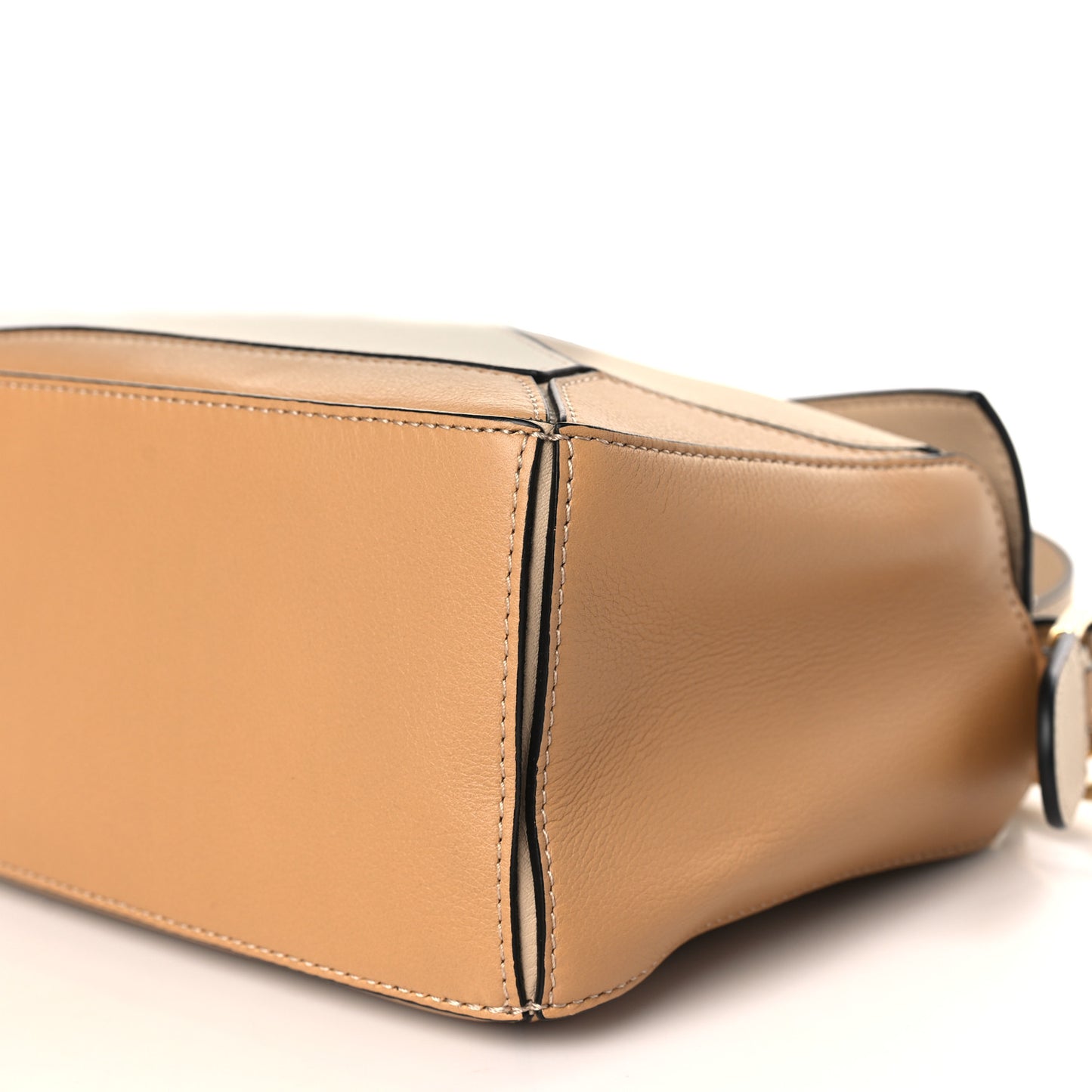 Calfskin Small Puzzle Bag Dusty Beige Soft White