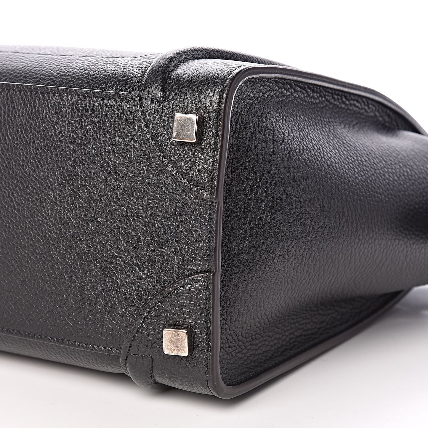 Drummed Calfskin Micro Luggage Black