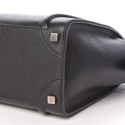 Celine Drummed Calfskin Micro Luggage Black 10 of 10