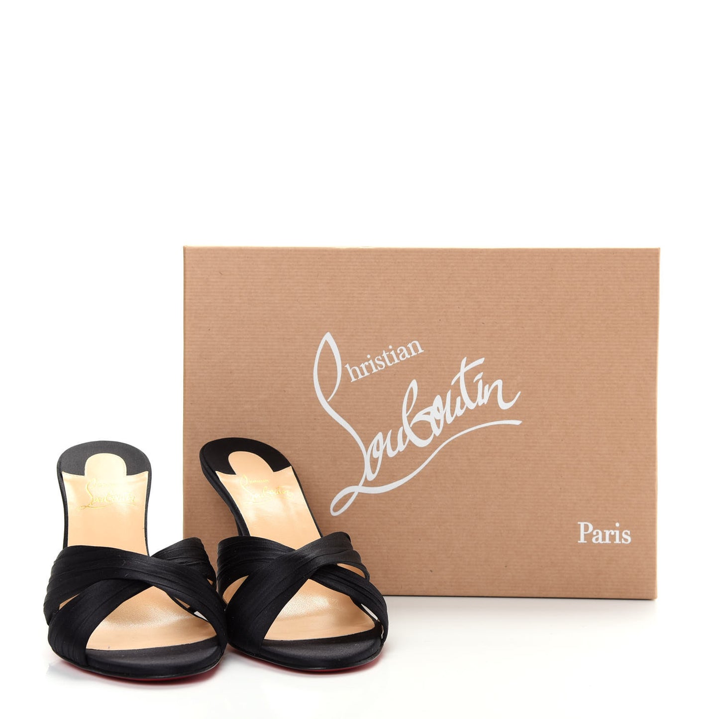 Crepe Satin Nicol Is Back 85 Slide Sandals 38 Black
