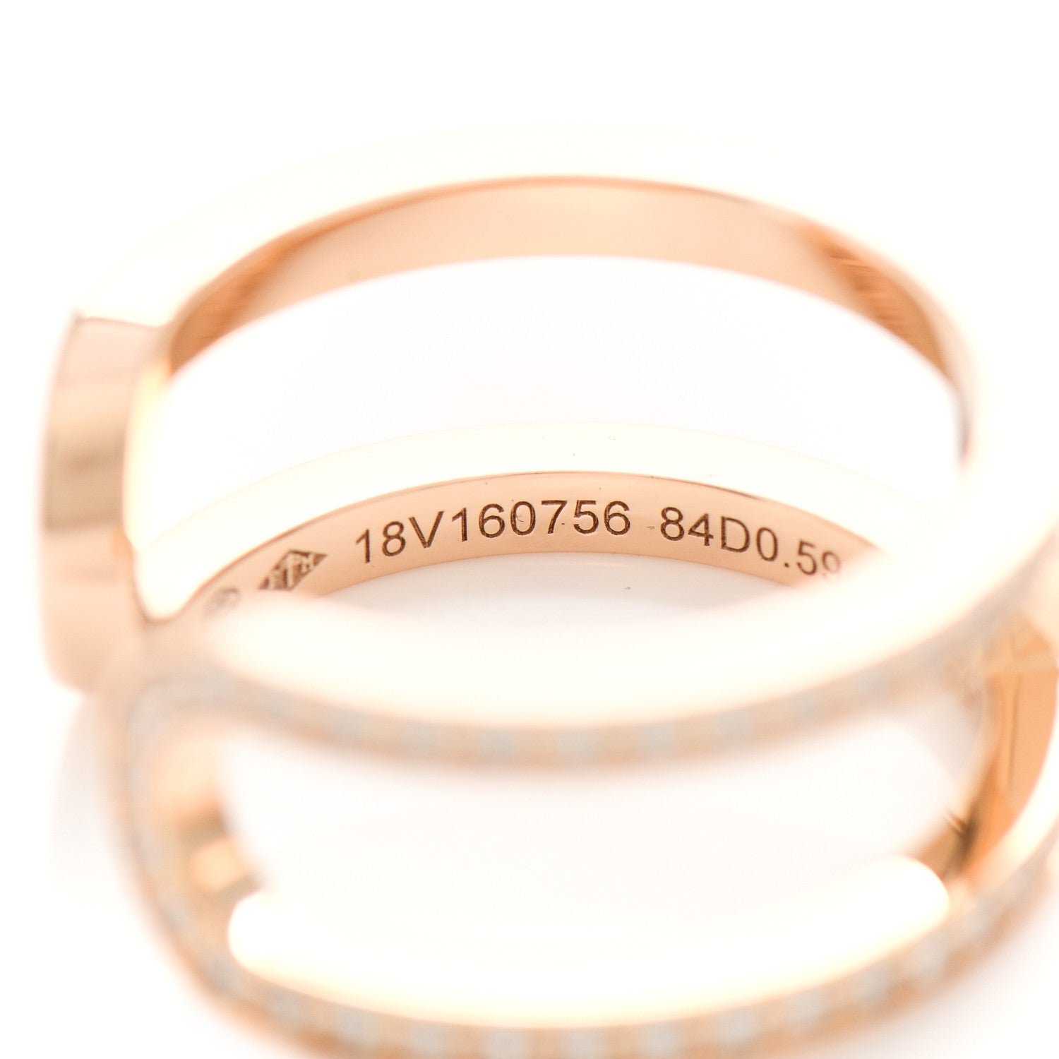 Hermes 18K Rose Gold Diamond MM Ever Chaine D'Ancre Ring 51 5.75 6 of 7
