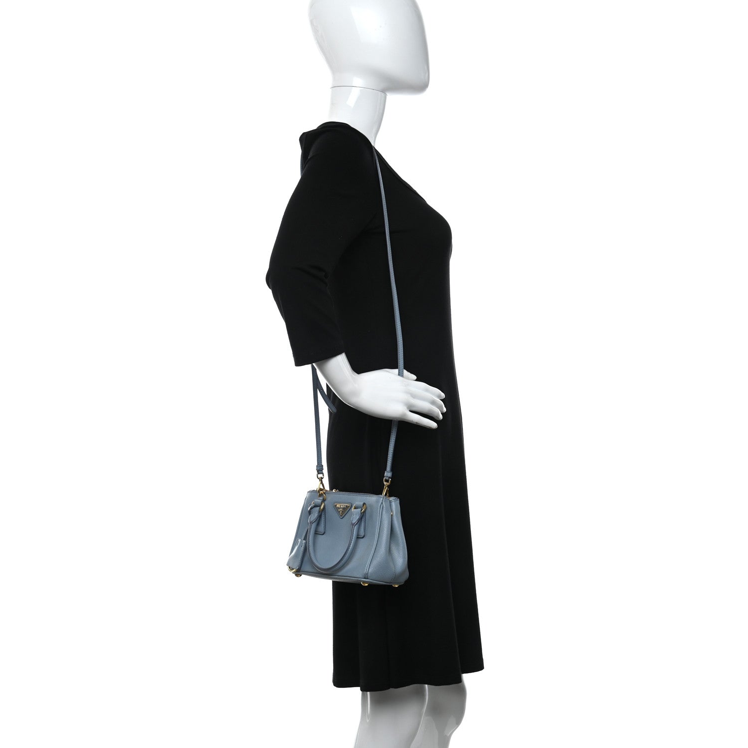 Prada Saffiano Micro Galleria Double Zip Tote Astrale 2 of 10