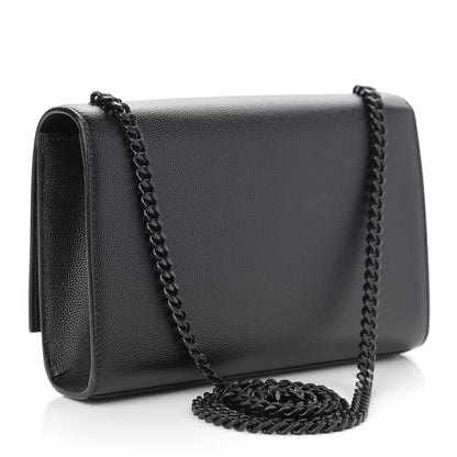 Saint Laurent Grain De Poudre Small Monogram Kate Satchel Black 2 of 12