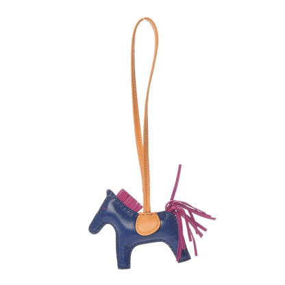 Hermes Milo Lambskin Grigri Rodeo Horse Bag Charm PM Bleu Saphir Rose Pourpre Bouton D'Or 1 of 5