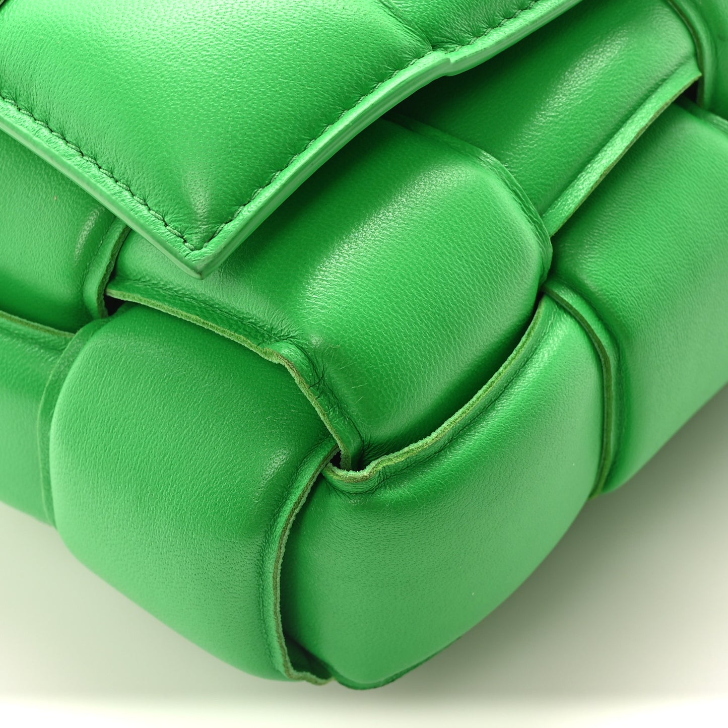 Nappa Maxi Intreccio Padded Cassette Crossbody Bag Parakeet