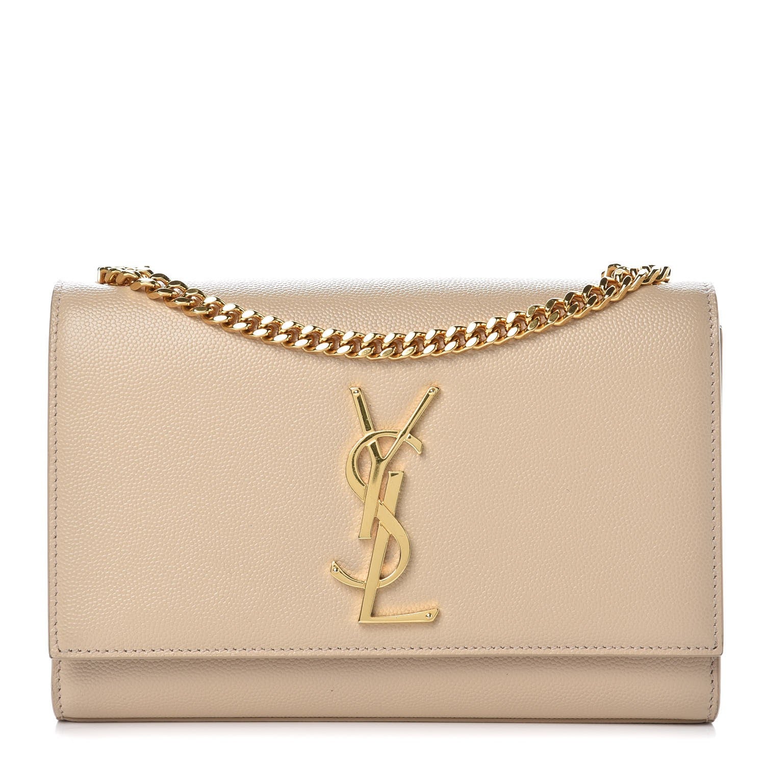 Saint Laurent Grain De Poudre Small Monogram Kate Satchel Nude Powder 1 of 9